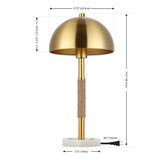 Safavieh Talon, 19.5 Inch, Brass/White, Iron/Rope/Marble Table Lamp TBL4474A