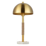 Safavieh Talon, 19.5 Inch, Brass/White, Iron/Rope/Marble Table Lamp TBL4474A