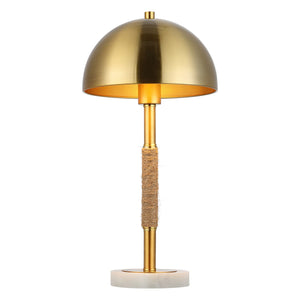 Safavieh Talon, 19.5 Inch, Brass/White, Iron/Rope/Marble Table Lamp TBL4474A