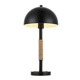 Talon, 19.5 Inch, Black, Iron/Rope/Marble Table Lamp