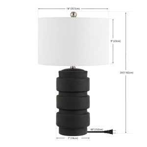 Safavieh Sero, 24.5 Inch, Black, Ceramic Table Lamp TBL4478A