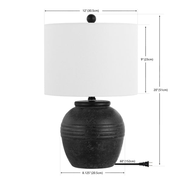 Safavieh Naturi, 20 Inch, Black, Ceramic Table Lamp TBL4495A