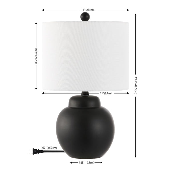 Safavieh Roux 19.5 Inch Table Lamp Black  Ceramic TBL4513A