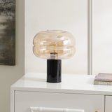 Safavieh Runa 14 Inch Table Lamp Amber/ Black Marble Marble TBL4518A