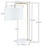 Safavieh Felton, 21 Inch, Gold/White, Steel Table Lamp W/ Usb Port​ Gold/White Steel TBL7009A