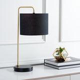 Safavieh Felton, 21 Inch, Gold/Black, Steel Table Lamp W/ Usb Port – Black Shade​ Gold/Black Ceramic TBL7009B