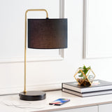 Safavieh Felton, 21 Inch, Gold/Black, Steel Table Lamp W/ Usb Port – Black Shade​ Gold/Black Ceramic TBL7009B