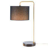 Felton, 21 Inch, Gold/Black, Steel Table Lamp W/ Usb Port – Black Shade