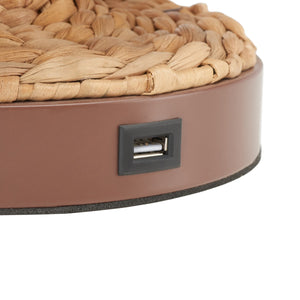 Safavieh Knowles, 16 Inch, Blue, Water Hyacinth Table Lamp W/ Usb Port Natural Water Hyacinth TBL9011B