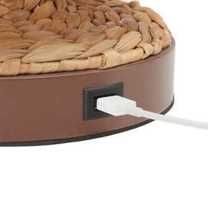 Safavieh Knowles, 16 Inch, Blue, Water Hyacinth Table Lamp W/ Usb Port Natural Water Hyacinth TBL9011B