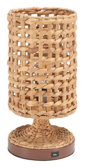 Safavieh Knowles, 16 Inch, Blue, Water Hyacinth Table Lamp W/ Usb Port Natural Water Hyacinth TBL9011B