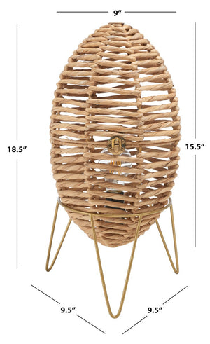 Safavieh Kiora Table Lamp Natural Water Hyacinth TBL9013A