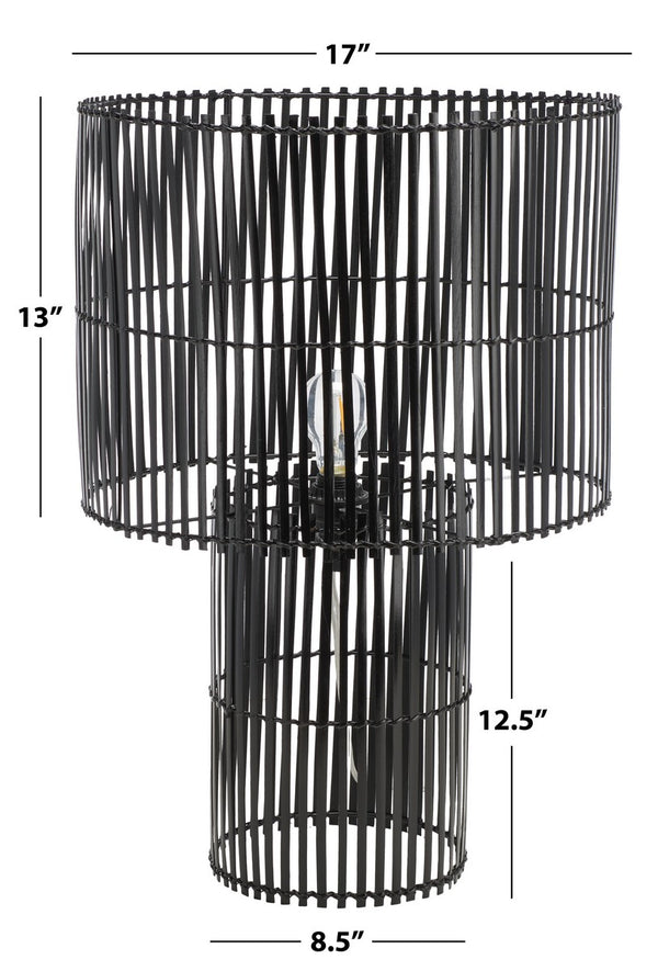 Safavieh Elara Table Lamp Black Rattan TBL9015C