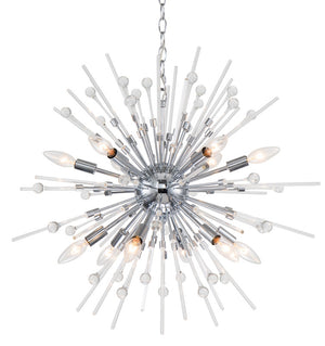 Bethel Chrome Chandelier in Metal & Glass