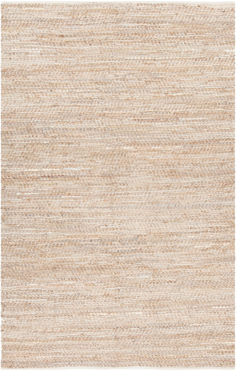 Chandra Rugs Tenola 60% Jute + 30% Leather + 10% Cotton Hand-Woven Contemporary Rug Beige 9' x 13'