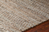 Chandra Rugs Tenola 60% Jute + 30% Leather + 10% Cotton Hand-Woven Contemporary Rug Beige 9' x 13'