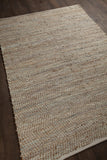 Chandra Rugs Tenola 60% Jute + 30% Leather + 10% Cotton Hand-Woven Contemporary Rug Silver 9' x 13'