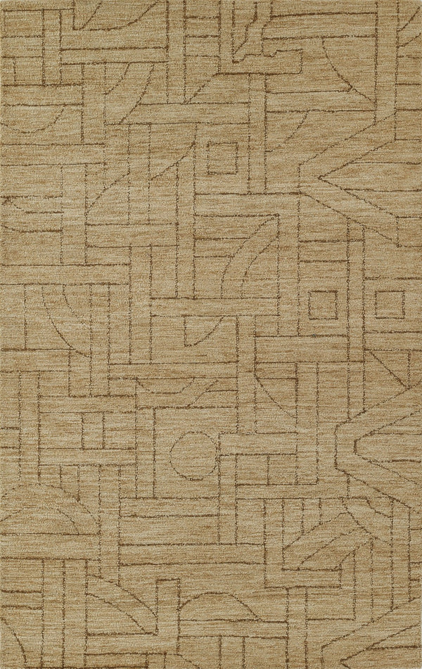 Momeni Teppe TEP-1 Hand Tufted Contemporary Geometric Indoor Area Rug Natural 9' x 12' TEPPETEP-1NAT90C0