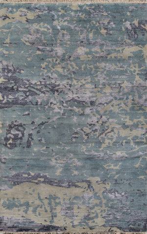 Momeni Terra TER-1 Hand Knotted Contemporary Abstract Indoor Area Rug Blue 8' x 11' TERRATER-1BLU80B0