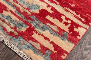 Momeni Terra TER-2 Hand Knotted Contemporary Abstract Indoor Area Rug Red 8' x 11' TERRATER-2RED80B0