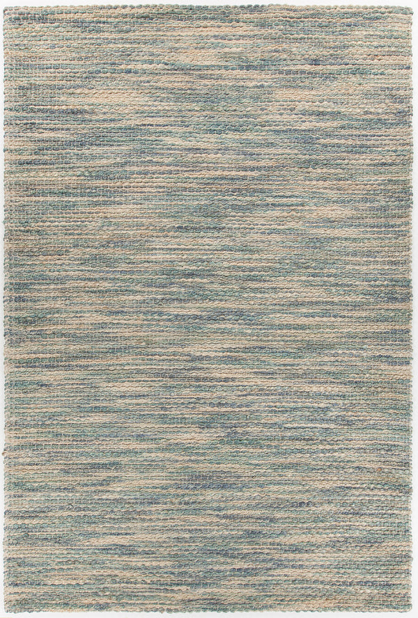 Chandra Rugs Tessa 85% Jute + 15% Cotton Hand-Woven Contemporary Rug Blue/Natural 7'9 x 10'6