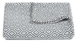 Chandra Rugs Lia 100% Cotton Handcrafted Cotton Throw Grey/White 50" x 70"