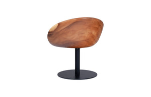 Swivel Wood Chair, Natural , Metal Base