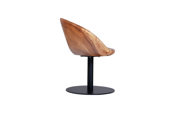 Swivel Wood Chair, Natural , Metal Base