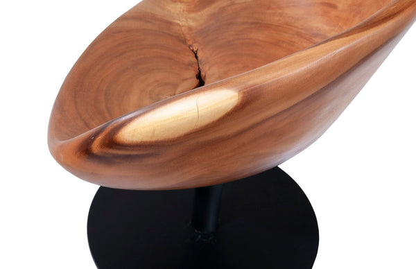 Swivel Wood Chair, Natural , Metal Base