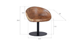 Swivel Wood Chair, Natural , Metal Base