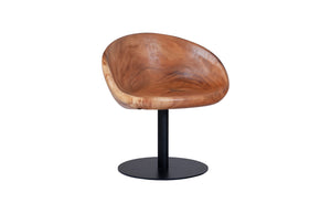 Swivel Wood Chair, Natural , Metal Base