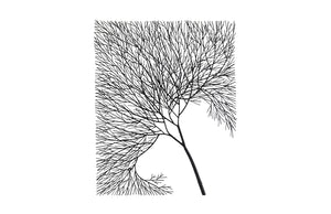 Wire Tree Wall Art, Rectangular, Metal, Black