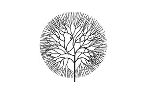 Wire Tree Wall Art, Small, Circle, Metal, Black