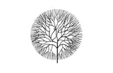 Wire Tree Wall Art, Small, Circle, Metal, Black