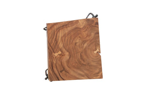 Atlas Side Table, Chamcha Wood/Metal, Natural