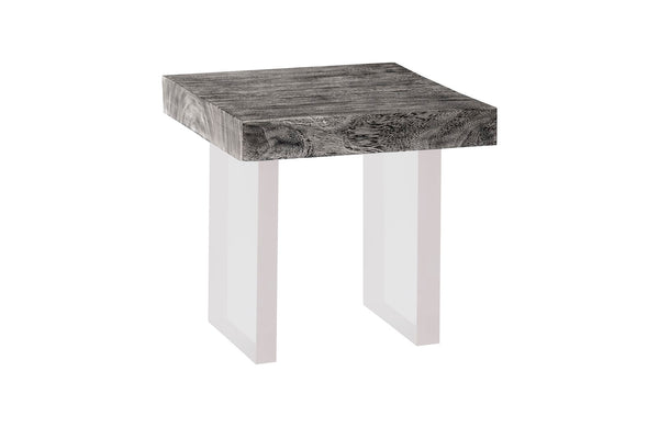 Floating Side Table, Gray Stone, Acrylic Legs