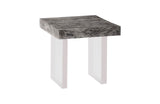 Floating Side Table, Gray Stone, Acrylic Legs