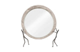 Atlas Mirror, Chamcha Wood, Gray Stone Finish, Metal