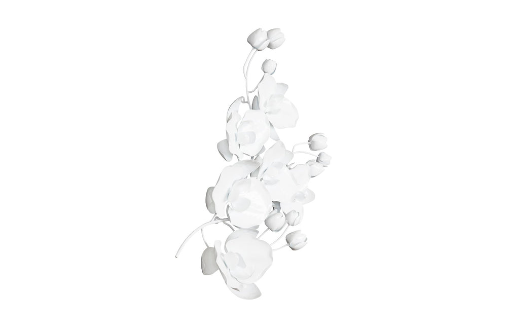 Orchid Sprig Wall Art, Medium, Metal, White