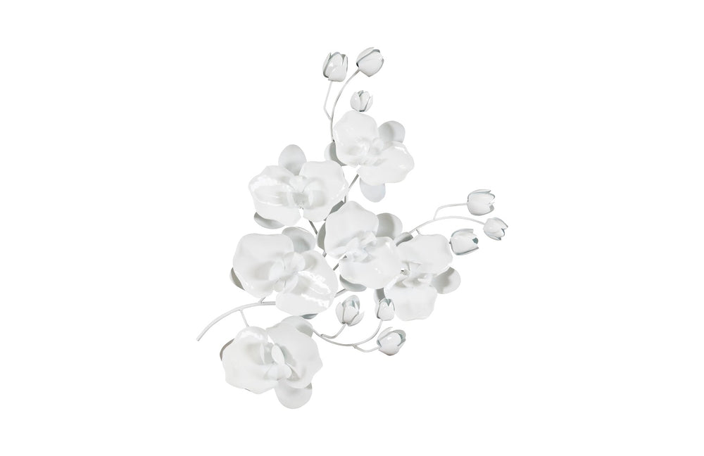 Orchid Sprig Wall Art, Medium, Metal, White