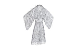 Kimono Woman Sculpture, Metal, Silver/Black