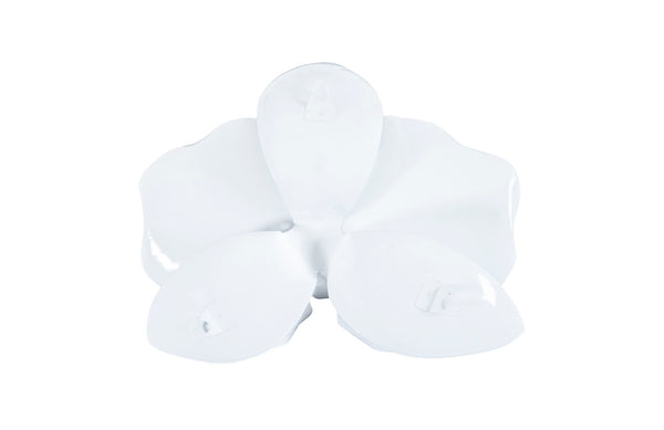 Orchid Flower Wall Decor, White, Metal