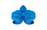 Orchid Flower Wall Decor, Blue, Metal