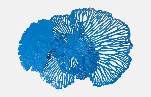 Flower Wall Art, Medium, Blue, Metal