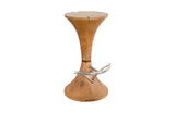 Marley Bar Stool, Natural, Stainless Steel Foot Rest