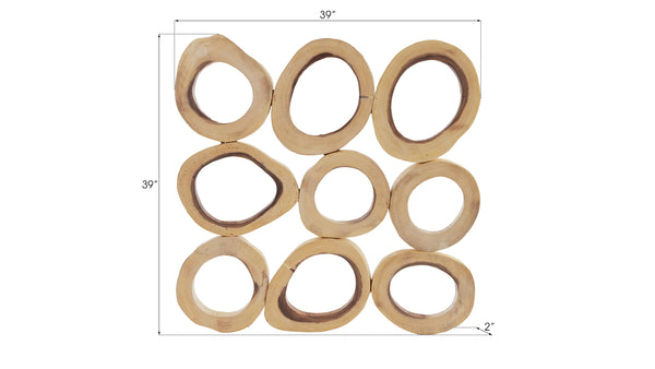 Chuleta Rings Wall Art, Chamcha Wood, Square, SM