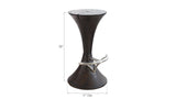 Marley Bar Stool, Burnt, Stainless Steel Foot Rest