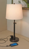 Townhouse Adjustable Table Lamp in Oil Rubbed Bronze with Convenience Outlet