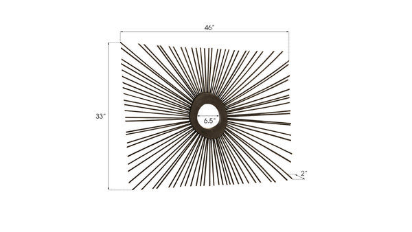 Spoke Mirror, Burnt, Square