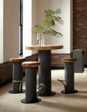 Concrete Bar Table, Chamcha Wood Top